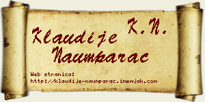 Klaudije Naumparac vizit kartica